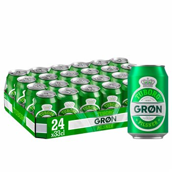 Green Tuborg Pilsner - 4,6% Bier, 24x33cl können