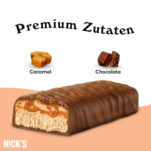 Nicks Protein Barmischung, Keto -Proteinbalken mit niedrigen Kohlenhydraten ohne Zucker zu Zucker, glutenfrei | 15G -Protein mit Kollagen (9 Proteinbalken x 50 g)