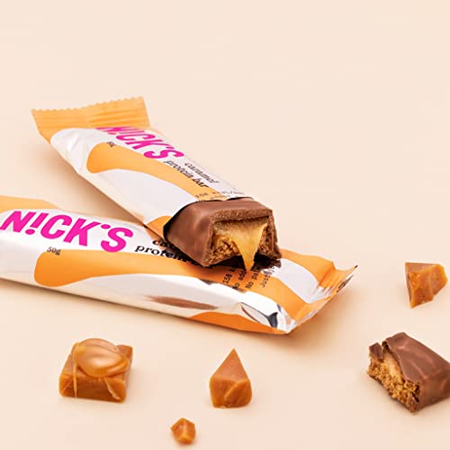 Nicks Protein Barmischung, Keto -Proteinbalken mit niedrigen Kohlenhydraten ohne Zucker zu Zucker, glutenfrei | 15G -Protein mit Kollagen (9 Proteinbalken x 50 g)