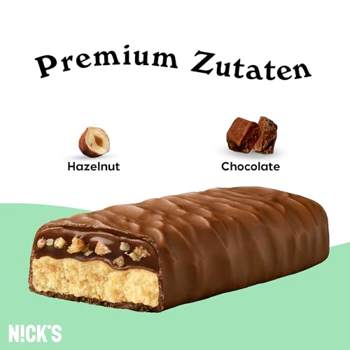 Nicks Protein Barmischung, Keto -Proteinbalken mit niedrigen Kohlenhydraten ohne Zucker zu Zucker, glutenfrei | 15G -Protein mit Kollagen (9 Proteinbalken x 50 g)