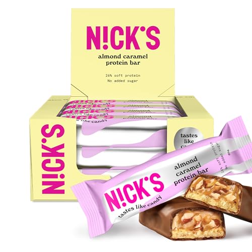 Nicks Protein Barmischung, Keto -Proteinbalken mit niedrigen Kohlenhydraten ohne Zucker zu Zucker, glutenfrei | 15G -Protein mit Kollagen (9 Proteinbalken x 50 g)