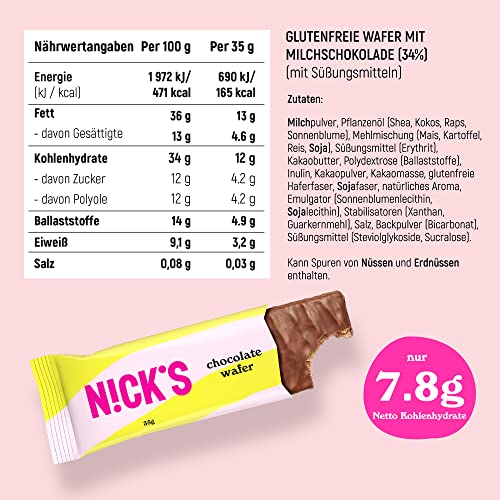 Nicks keto barer peanøtter n fudge, sjokolade peanøtter karamell snacks, 175 kalorier, 3,9 netto karbohydrater, ingen tilsatt sukker, glutenfri, lavkarbohydrater (15x40g)