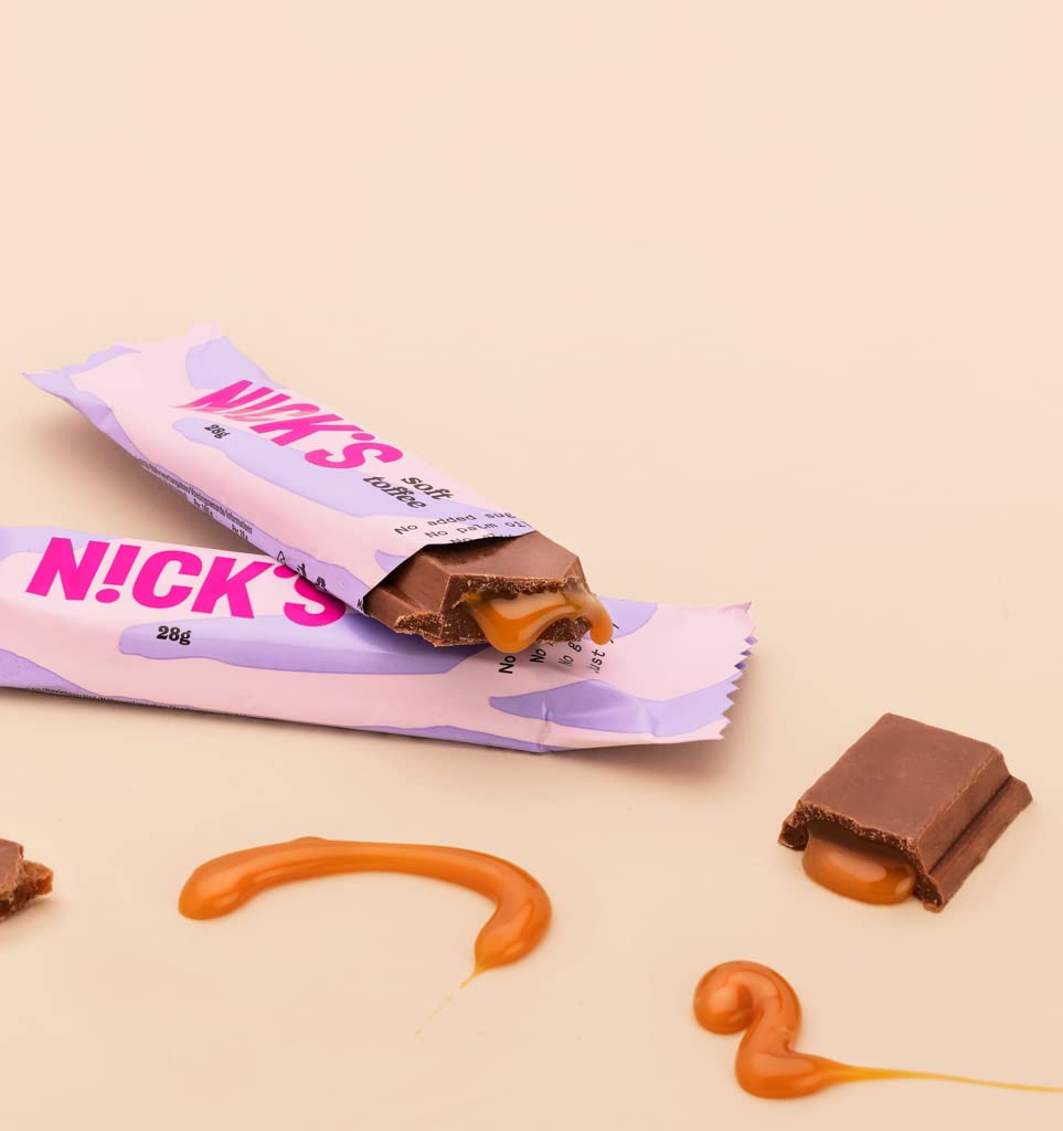 Nicks Chocolate Keto Bar Favorite se amestecă cu bare de ciocolată fără zahăr adăugat, cu gluten, dulciuri scăzute de carbohidrați (12 bare de gustări)