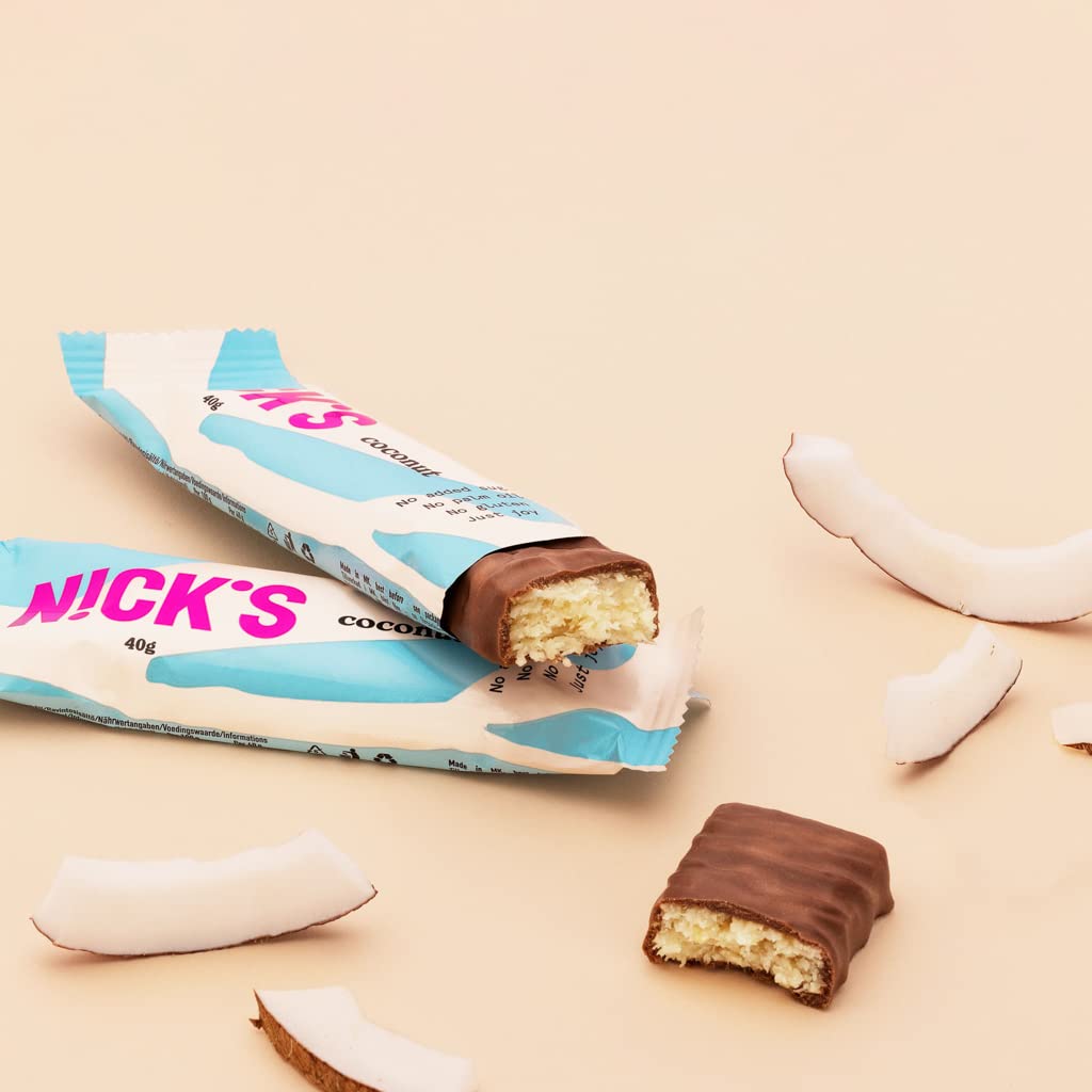 Nicks Chocolate Keto Bar Favorite se amestecă cu bare de ciocolată fără zahăr adăugat, cu gluten, dulciuri scăzute de carbohidrați (12 bare de gustări)