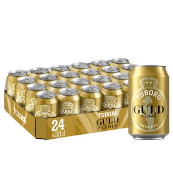 TUBORG GULD - Stark lager 5,6% öl, 24x33cl. burk