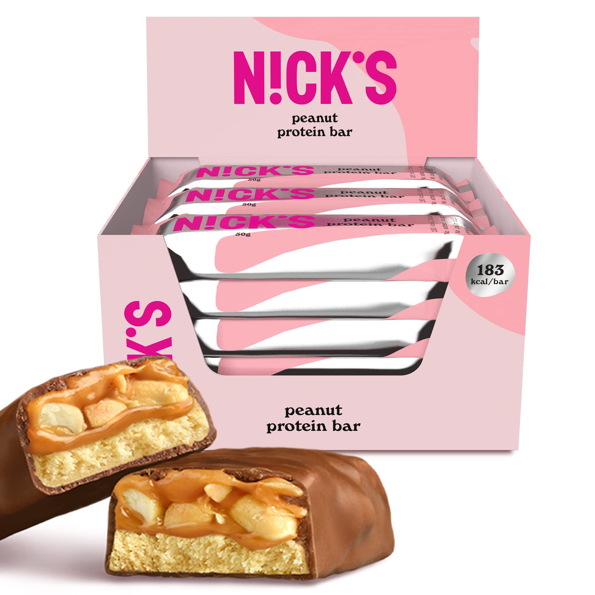 Nicks Protein Barmischung, Keto -Proteinbalken mit niedrigen Kohlenhydraten ohne Zucker zu Zucker, glutenfrei | 15G -Protein mit Kollagen (9 Proteinbalken x 50 g)