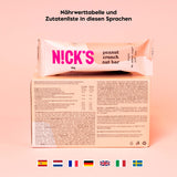 Nicks Keto Bar Crunch de migdale, ciocolată vegană pentru migdale de migdale, 173 de calorii, 2,8 carbohidrați net, fără zahăr adăugat, fără gluten, dulciuri cu carbohidrați mici (12x40g)