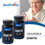 Bestprovita Cápsulas de diabetín (3 x 60 cápsulas de diabetín) - soporte de multivitaminas naturales para diabetes tipo 2, reducción de azúcar en la sangre y vitaminas de diabetes