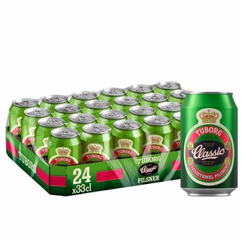 Tuborg Classic Pilsner - 4.6% de cerveza, 24x33Cl CAN