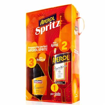 Aperol 11% 1L/PRISCO BI-PACK 0.75 L.