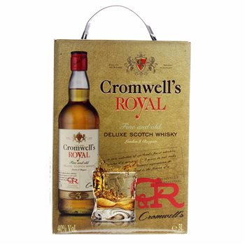 Borsa di whisky scozzese di Cromwell nella scatola 40% 3,0 l.