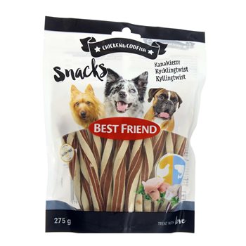 Beste Freund Snacks Chicken Twist Chicken & Kabeljau Fisch 275g